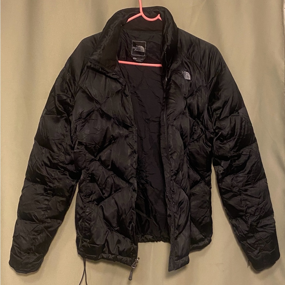 The North Face Black Puffer Jacket Quilted Goose Down 550 Coat Ski Zip Up WMNS L - Picture 5 of 10